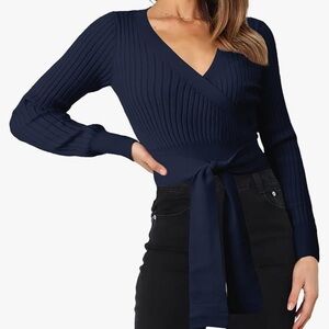 NWT Navy blue wrap sweater